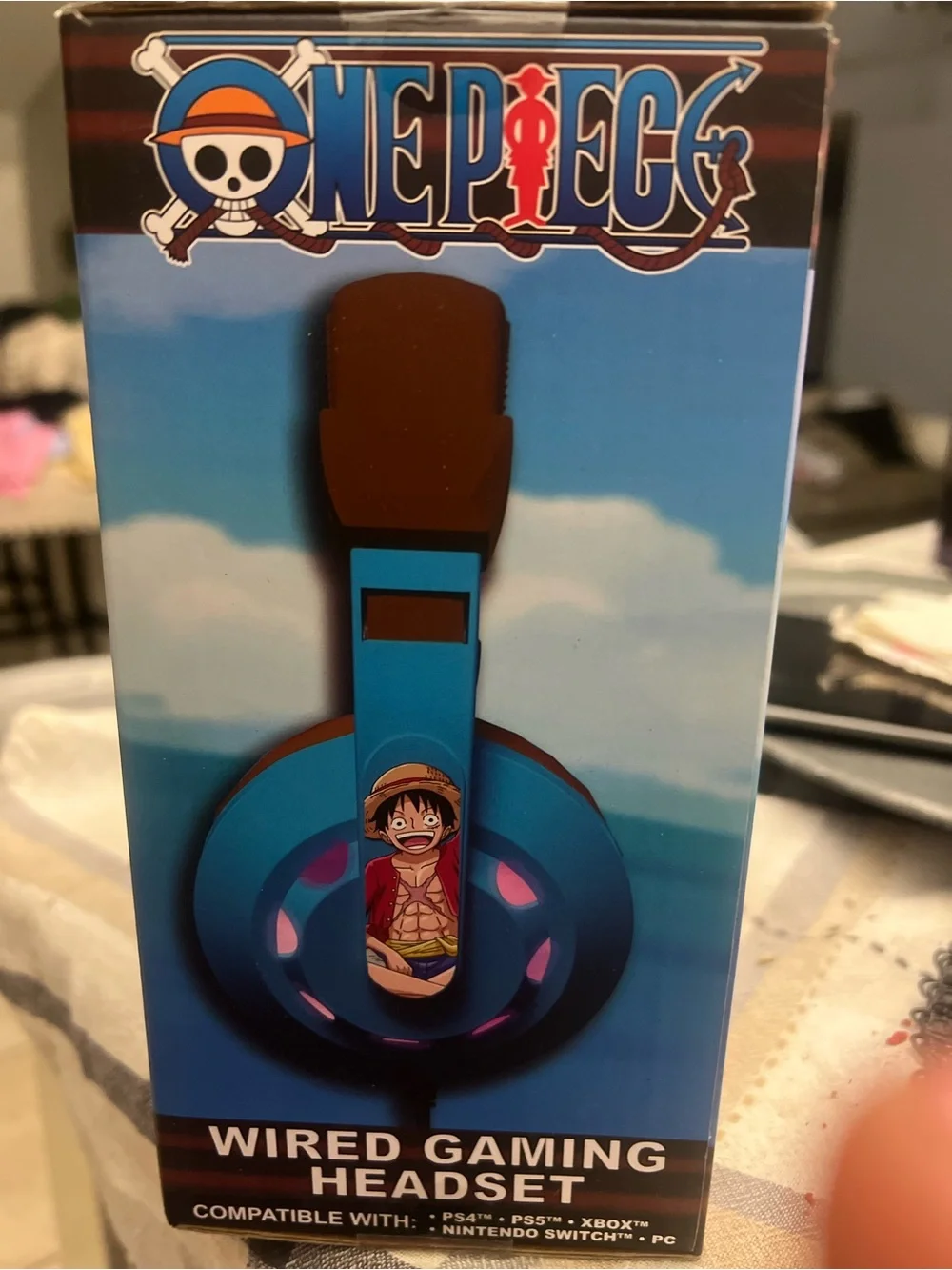 Onepiece Blue and Brown Wired Gaming Headset with LED Accents